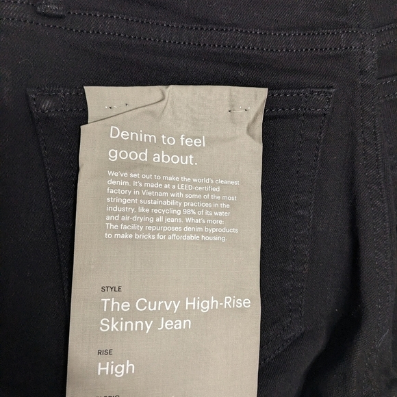 EVERLANE Black Curvy Authentic Stretch High Rise Skinny Jean NEW 23 Ankle - Picture 2 of 8